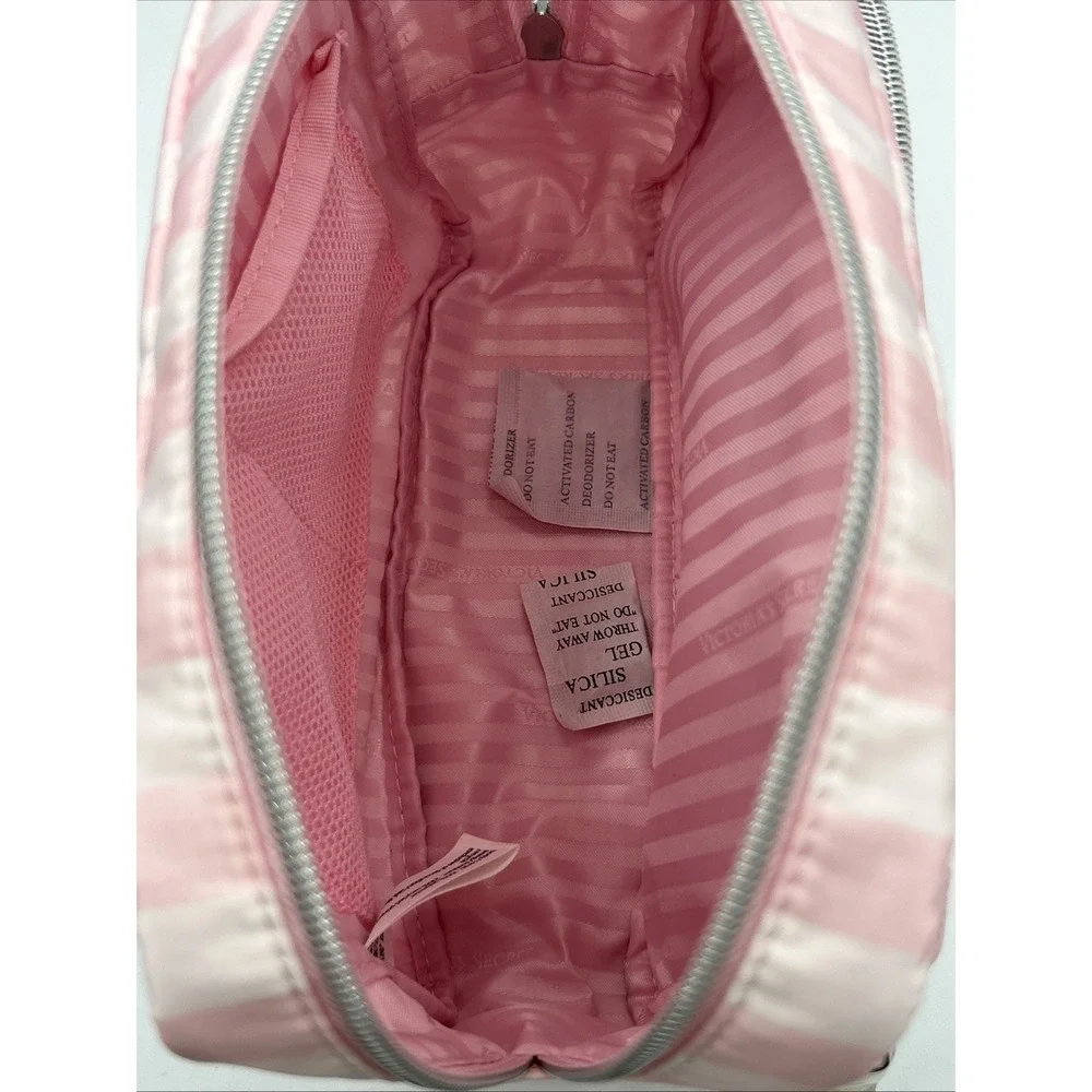 Victoria's Secret Heritage Stripe Travel Makeup Pouch Toiletry Bag Logo NWT